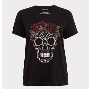 BLACK ROSE SUGAR SKULL SLIM FIT TEE TORRID 0